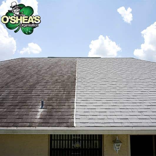 Roof Cleaning before and after