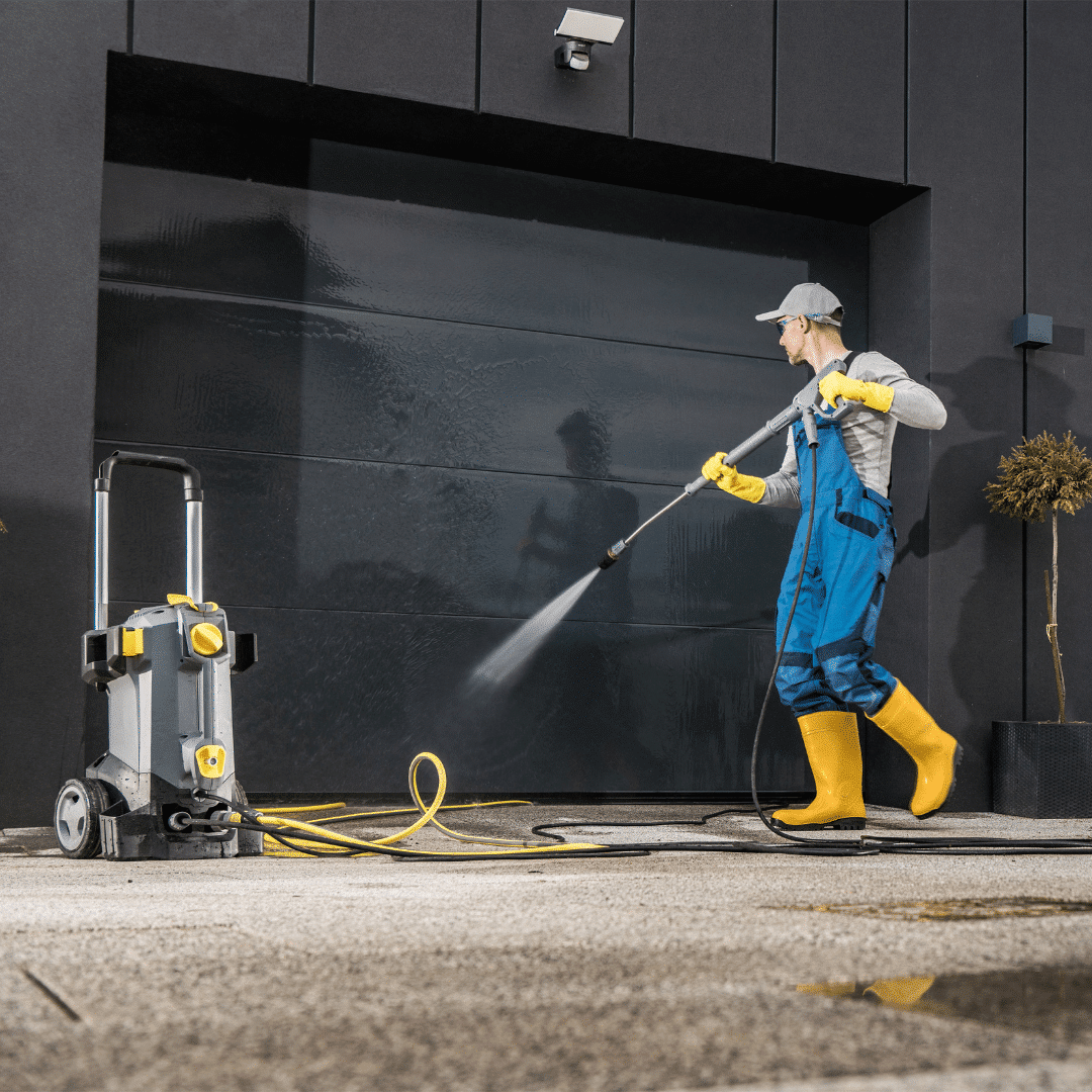 Pressure clean driveway